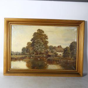 COOPER Henry 1859-1934,panoramic river and cottage views,1922,Burstow and Hewett GB 2023-02-09