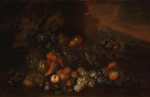 COOPER Joseph Teal 1682-1743,Melons, grapes, peaches and other fruit in landsca,Bonhams 2018-07-04