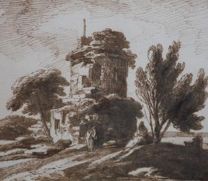 COOPER Richard II 1740-1814,Italian landscape with ruined temple and figures,Gorringes GB 2021-07-19