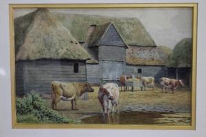 COOPER William Sidney 1854-1927,Cattle in a farmyard and cattle watering,Mallams GB 2016-04-11