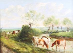 COOPER William Sidney 1854-1927,Cattle watering in a river landscape,Lacy Scott & Knight 2023-06-17