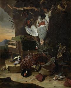COORTE Adriaen 1685-1720,A dead pheasant with dead song birds at the foot o,Bonhams GB 2016-12-08