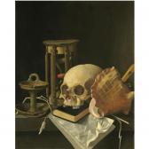 COORTE Adriaen 1685-1720,A VANITAS STILL LIFE, WITH A SKULL, AN HOURGLASS, ,Sotheby's GB 2008-07-09