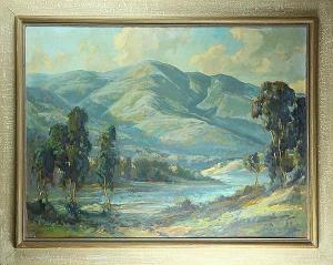 COPE Gordon Nicholson 1906-1970,View of Bear Gulf Reservoir, Atherton, Califo,Clars Auction Gallery 2015-06-27