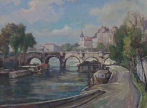 COPE Gordon Nicholson 1906-1970,View of the Seine, Paris,1958,Clars Auction Gallery US 2019-05-19