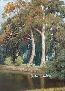 COPPINI Eliseo Fausto 1870-1945,"LAGO EN EL BOSQUE".,Galeria Arroyo AR 2010-06-15