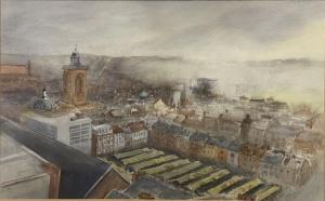 Copson Horace 1903-1980,Northampton Town Centre with The Market Square and,Gilding's GB 2021-10-05