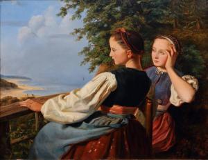 COQUI Johann Caspar 1808-1855,Two Girls by the Baltic Sea,Stahl DE 2012-11-24