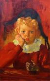 CORBELLINI Luigi 1901-1968,Portrait d'enfant au cha,Gautier-Goxe-Belaisch, Enghien Hotel des ventes 2022-04-03