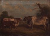 CORBET Edith Ellenborough,Primitive cows in a landscape with distant house,1869,Keys 2016-10-28