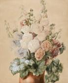 CORBIN Aline,Bouquet de roses trémières,1840,Artcurial | Briest - Poulain - F. Tajan 2010-02-19