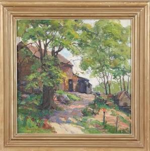 CORCK Albert 1800-1900,Barn amongst trees,Alderfer Auction & Appraisal US 2008-03-07