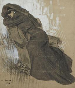 CORCOS Vittorio Matteo 1859-1933,Figura in nero,1908,Casa d'Aste Arcadia IT 2024-04-16