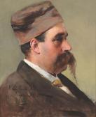 CORCOS Vittorio Matteo 1859-1933,Profilo maschile con cappello,Cambi IT 2018-03-20