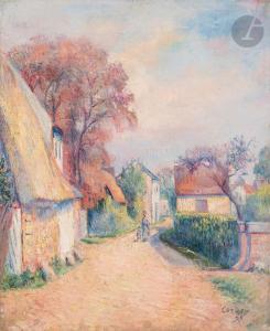 CORDEY Frederic Samuel 1854-1911,Rue de village animé,1892,Ader FR 2023-10-27