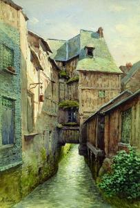 CORDIER Raoul 1838-1905,« Maisons à Pont Audemer »,Kahn & Associes FR 2011-10-28