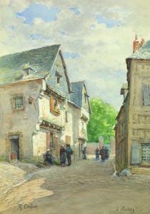 CORDIER Raoul 1838-1905,« Ruelle animée à Auray (Morbihan »,Kahn & Associes FR 2011-10-28