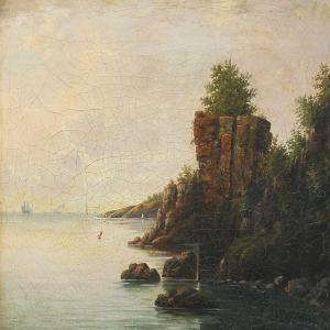 CORDSEN L 1800-1800,Scenery at a rocky coast,Bruun Rasmussen DK 2016-06-13