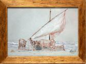 CORELLA VICENTE 1934,Bueyes y barca de vela,Bonanova ES 2012-05-17