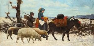 CORELLI Augusto 1853-1910,Winter auf den Feldern,Wendl DE 2023-10-25