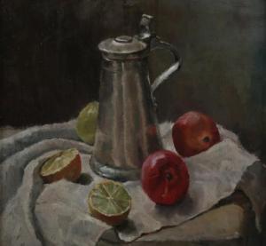 coreth Countess Marianne,STILL LIFE WITH FRUIT AND PEWTER-LIDDED STEIN an,Sloans & Kenyon 2009-11-13
