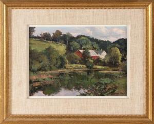 COREY Bernard 1914-2000,Farm on the River,Eldred's US 2023-11-17