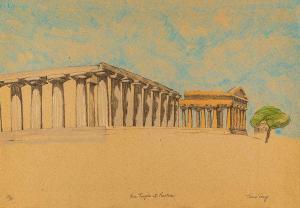 COREY THOMAS 1950,Three Temples of Paestum,1983,Casa d'Aste Arcadia IT 2024-02-06