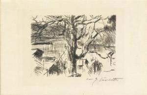 CORINTH Lovis 1858-1925,Baum am Walchensee (tree at Walchensee),Galerie Koller CH 2011-09-19