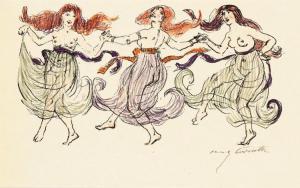 CORINTH Lovis 1858-1925,Girls dancing,Galerie Koller CH 2016-09-23