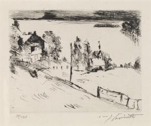 CORINTH Lovis 1858-1925,Walchensee mit Kapelle,1923,Swann Galleries US 2024-04-18