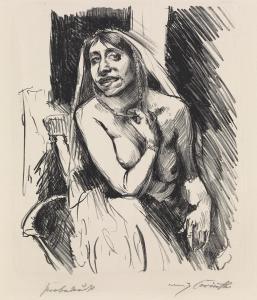 CORINTH Lovis 1858-1925,Weiblicher Akt auf einem Stuhl,1893,Swann Galleries US 2024-04-18