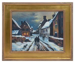 CORLEY Philip A 1944,Winter Street Scene with Figures After Vlaminck,Burchard US 2021-07-18