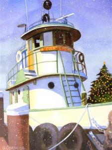 CORMIER,Fishing boat with Christmas tree on front deck,Winter Associates US 2017-05-01