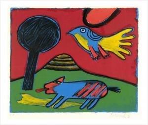 Corneille Guillaume 1922-2010,L'oiseau,1996,Anaf Arts Auction FR 2008-04-07