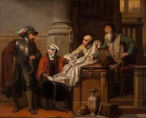 CORNELIS SEGHERS 1824-1869,Le marchand de draps,1864,Millon & Associés FR 2016-04-15