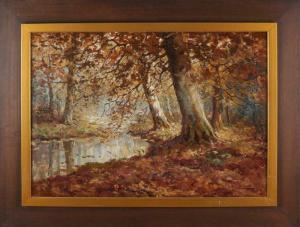 CORNELIS TERLOUW 1890-1948,Forest face with stream,Twents Veilinghuis NL 2019-10-04