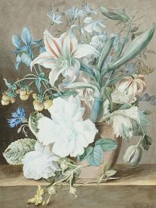 CORNELIS van Johannes 1813-1879,An arrangement of flowers on a ledge,1839,Bonhams GB 2005-10-11