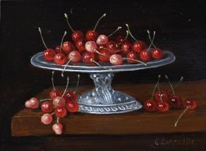 CORNELISZ C 1900-1900,Still life with tazza and cherries on the table,Twents Veilinghuis 2024-01-11