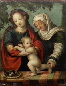 CORNELIUS VAN CLEVE 1520-1567,The Madonna and Child with Saint Anne,Bonhams GB 2014-07-09