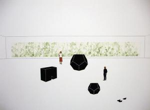 CORNET May 1975,From now on installation view drawing,2006,Galleria Pananti Casa d'Aste 2013-02-16