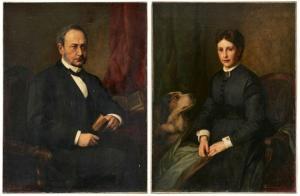 CORNICELIUS Georg 1825-1898,Bildnisse eines Ehepaares,Dobritz DE 2020-10-24