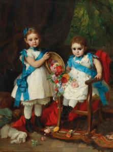 CORNICELIUS Georg,Two Siblings with Blue Sashes before a Landscape B,Palais Dorotheum 2020-09-23