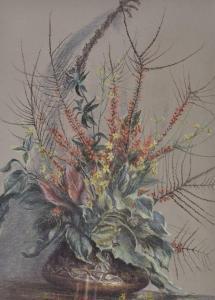 CORNISH A. Margaret,still life flowers and ferns,1944,Burstow and Hewett GB 2012-03-28