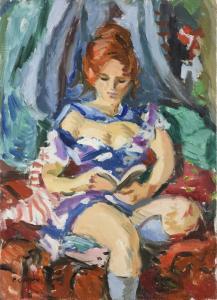 CORNU Pierre 1895-1996,Femme à la lecture,Digard FR 2024-02-20