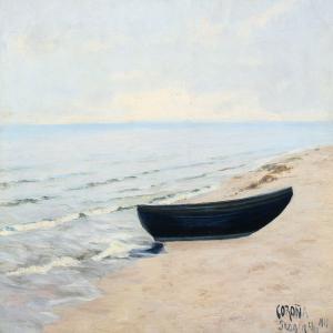 CORONA Poul 1872-1945,Dinghy on the beach,1911,Bruun Rasmussen DK 2016-08-29