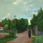 CORONA Poul 1872-1945,Summer landscape witholder woman on a path,1911,Bruun Rasmussen DK 2010-08-30