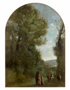 Corot Jean Baptiste Camille,Allée dans le Bois de Ville-d'Avray, en vue de l'é,Kornfeld 2017-06-16