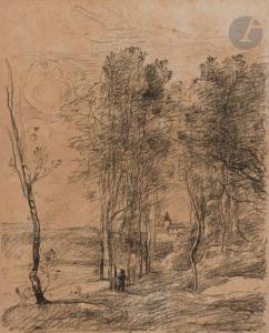 Corot Jean Baptiste Camille 1796-1875,Le Clocher de Saint-Nicolas-lez-Arras,1871,Ader FR 2024-04-03