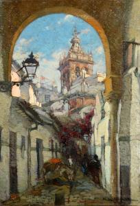 CORRALES EGEA Manuel 1919-1985,Seville Cathedral through an arch,David Lay GB 2017-10-26