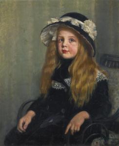 CORREGGIO Josef Kaspar 1870-1962,Portrait of a girl wearing a large hat,Van Ham DE 2016-11-18